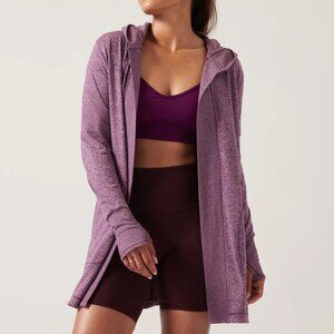 Athleta Uptempo Wrap Hooded Open Cardigan